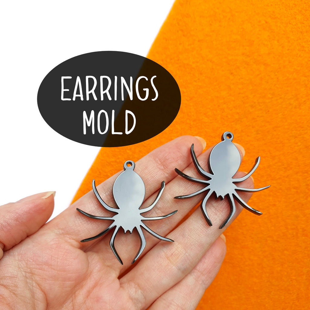 Halloween Spider Silicone earrings mold for resin and epoxy - Luxy Kraft