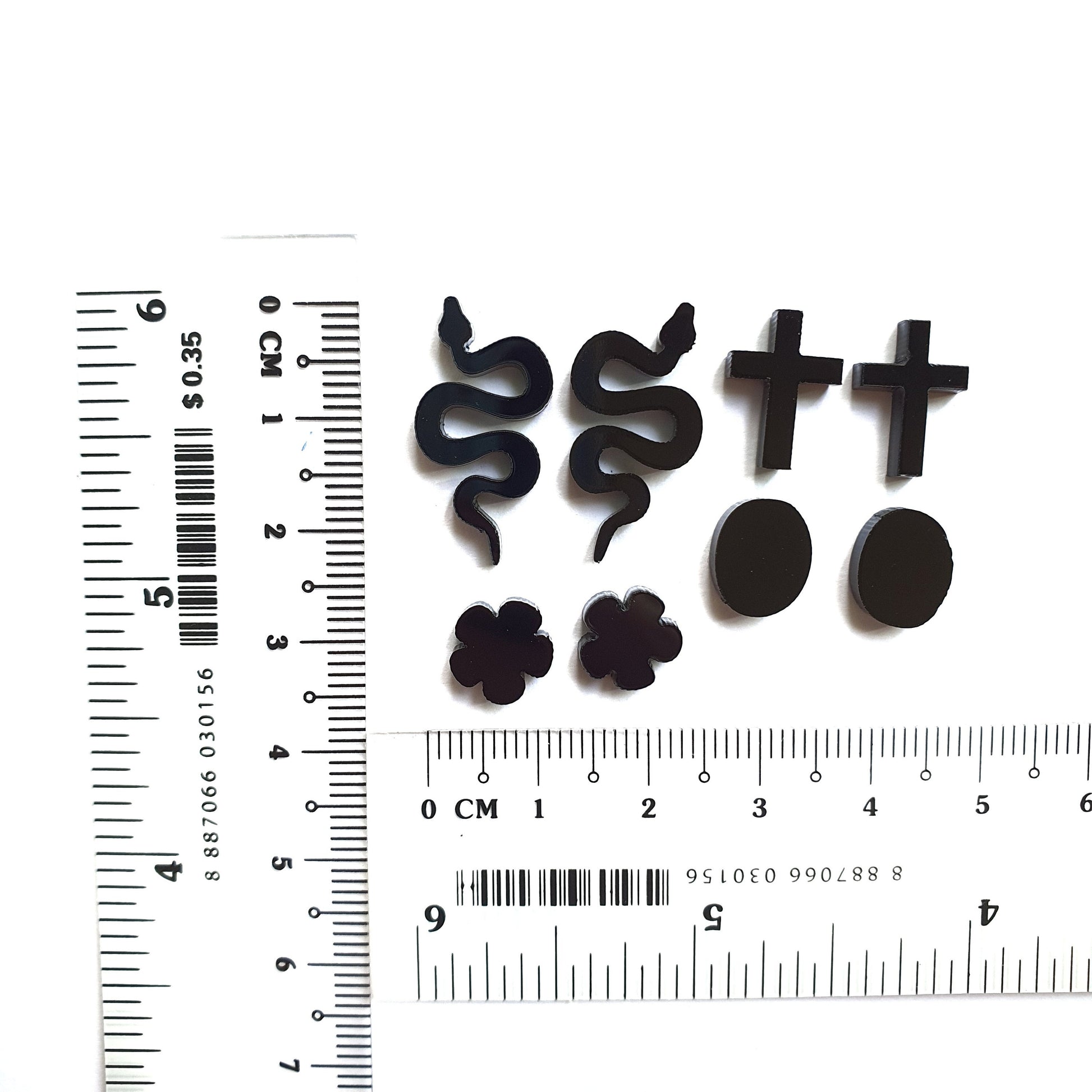 Silicone stud earrings jewelry mold for resin and epoxy 4 designs in 1 "Snake, flower, oval, cross" - Luxy Kraft