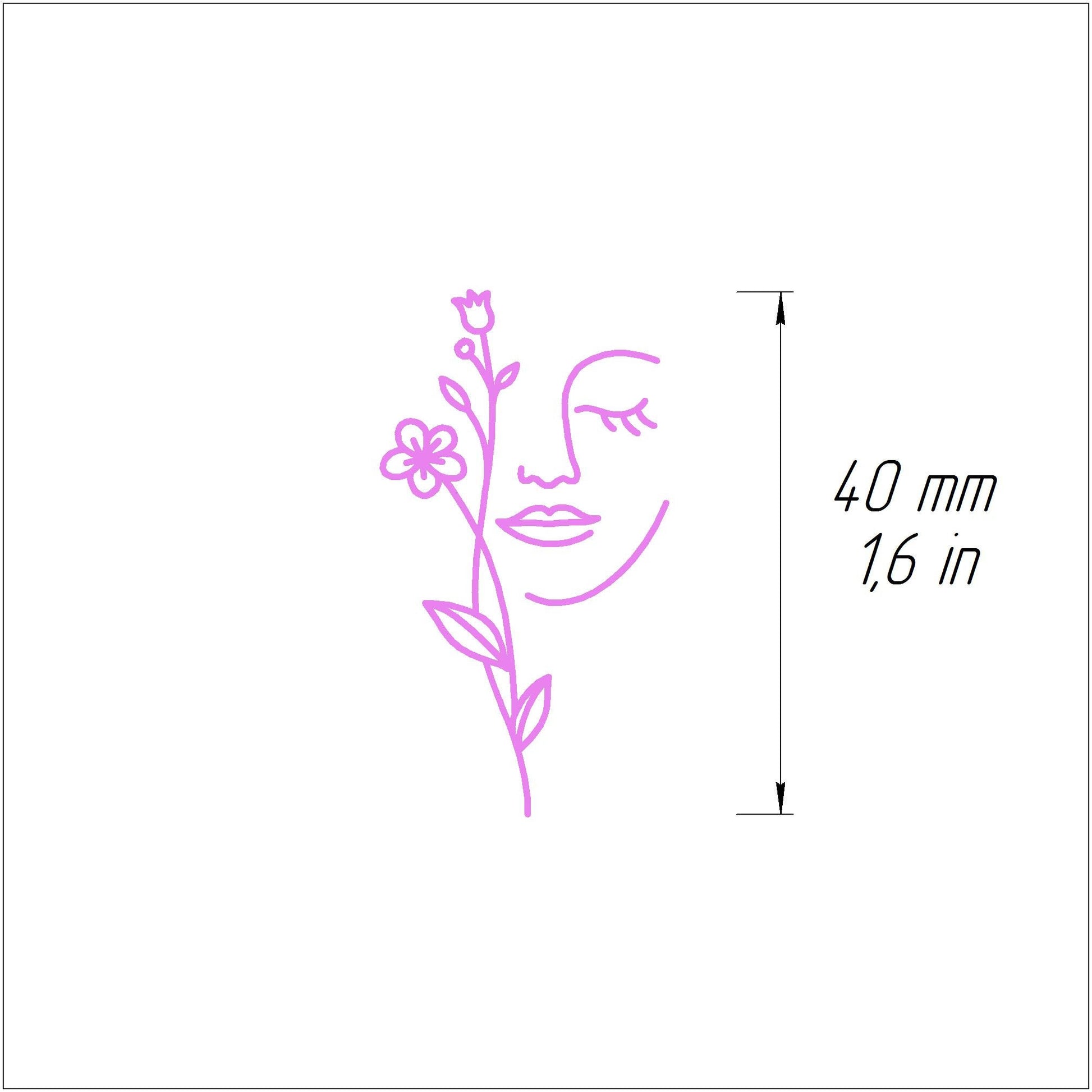 Polymer clay 3D "Woman, Flower" stamp embossing - Luxy Kraft