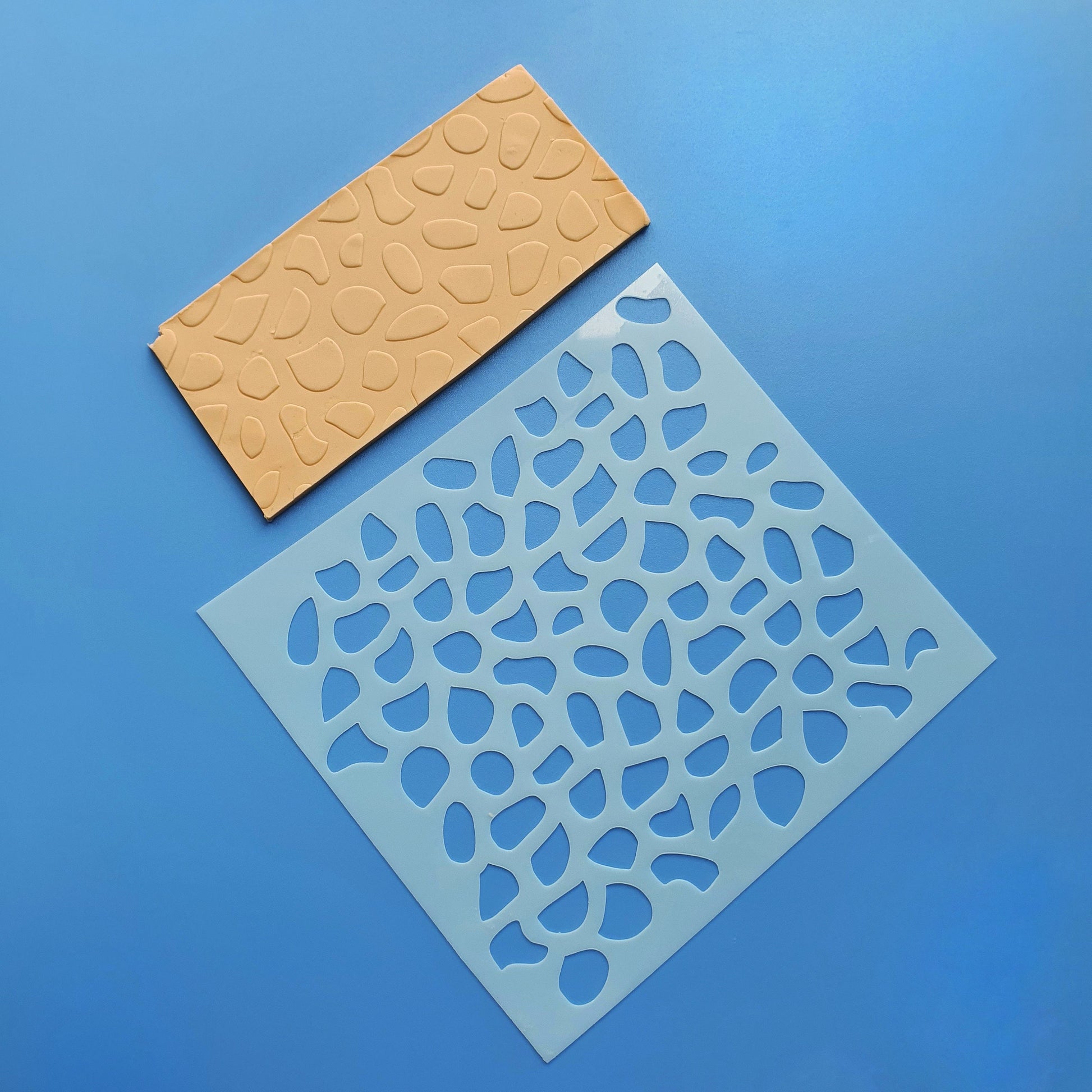Texture sheet Polymer clay stencil sheet "Spots" pattern shapes mat - Luxy Kraft