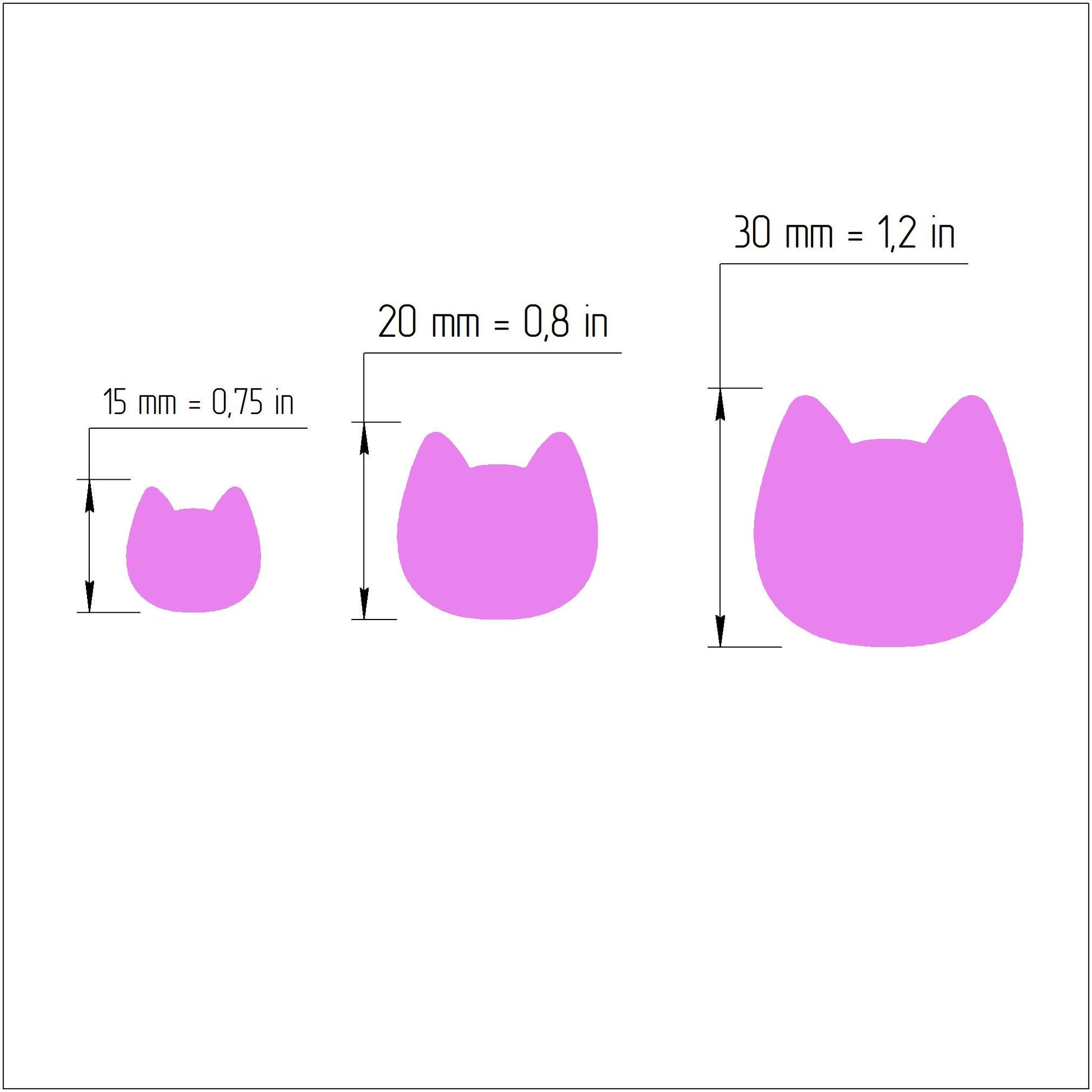 Polymer clay cutter 3D print cutters Jewelry Earrings "Cat" shape plastic cutter - Luxy Kraft