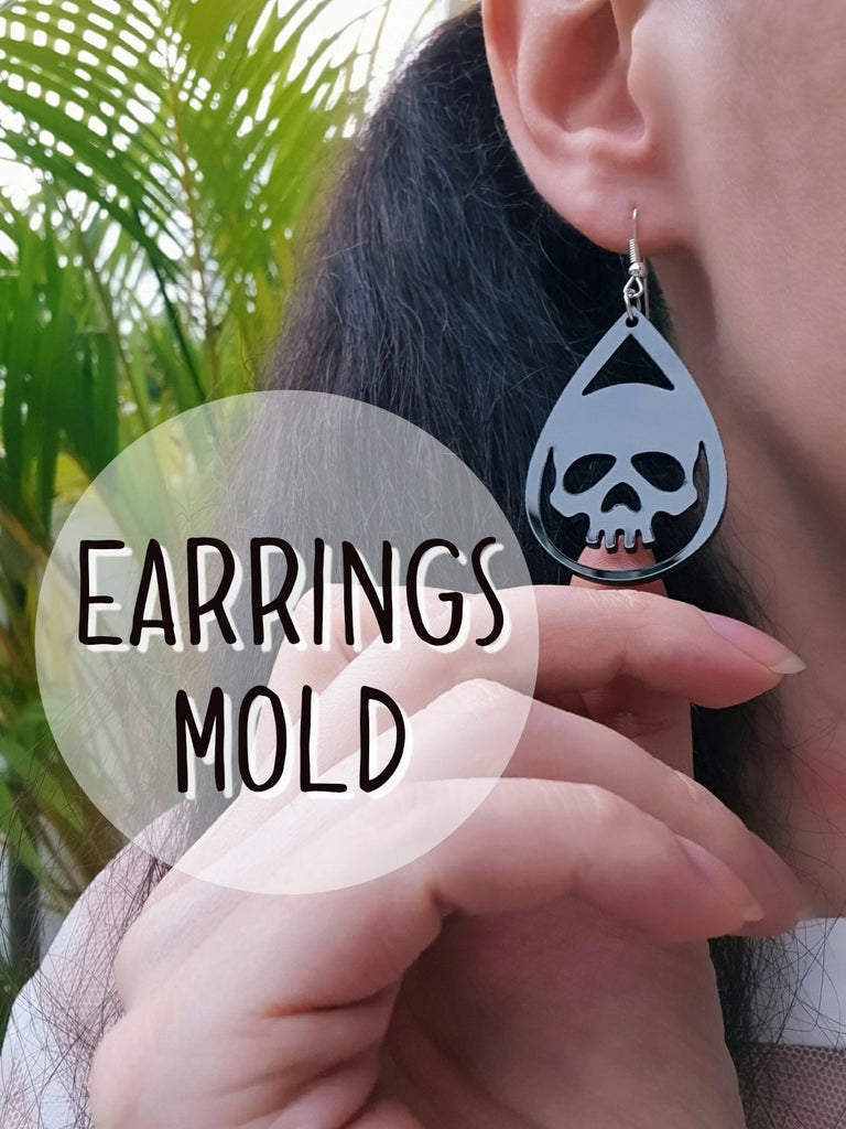 Halloween Scull Silicone earrings mold Jewelry Resin mould for resin and epoxy - Luxy Kraft