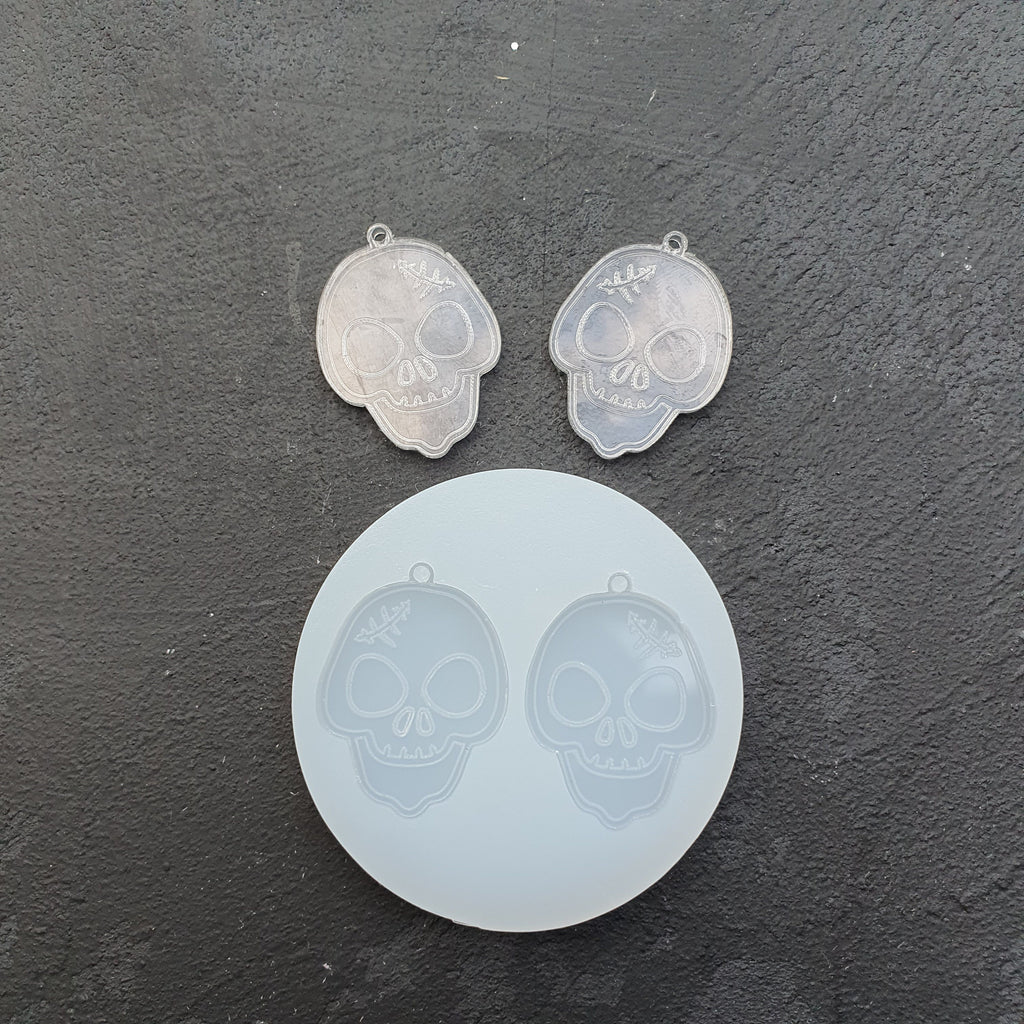 Halloween "Scull" Silicone earrings mold for resin and epoxy - Luxy Kraft