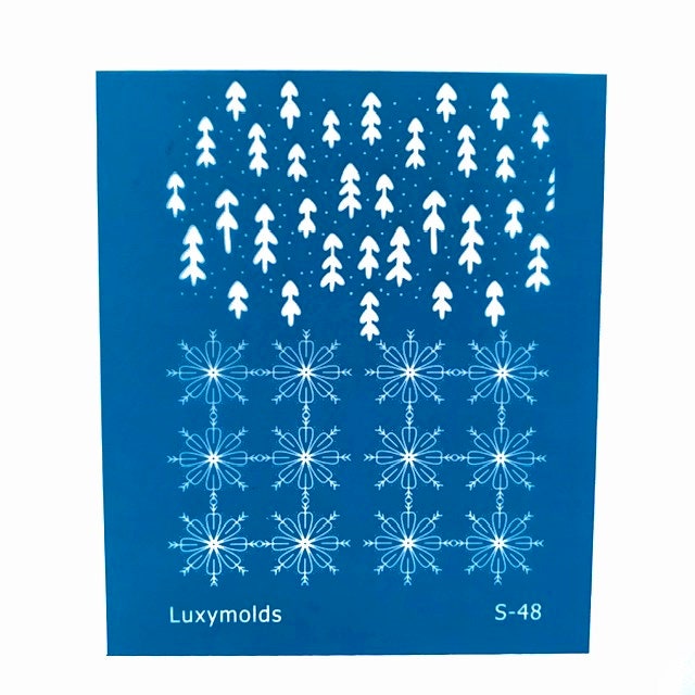 Silk screen stencil for polymer clay Christmas "Luxymolds" S-48 - Luxy Kraft
