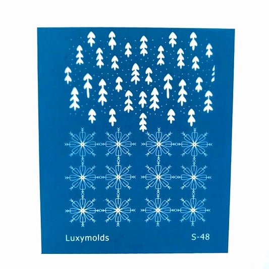 Silk screen stencil for polymer clay Christmas "Luxymolds" S-48 - Luxy Kraft
