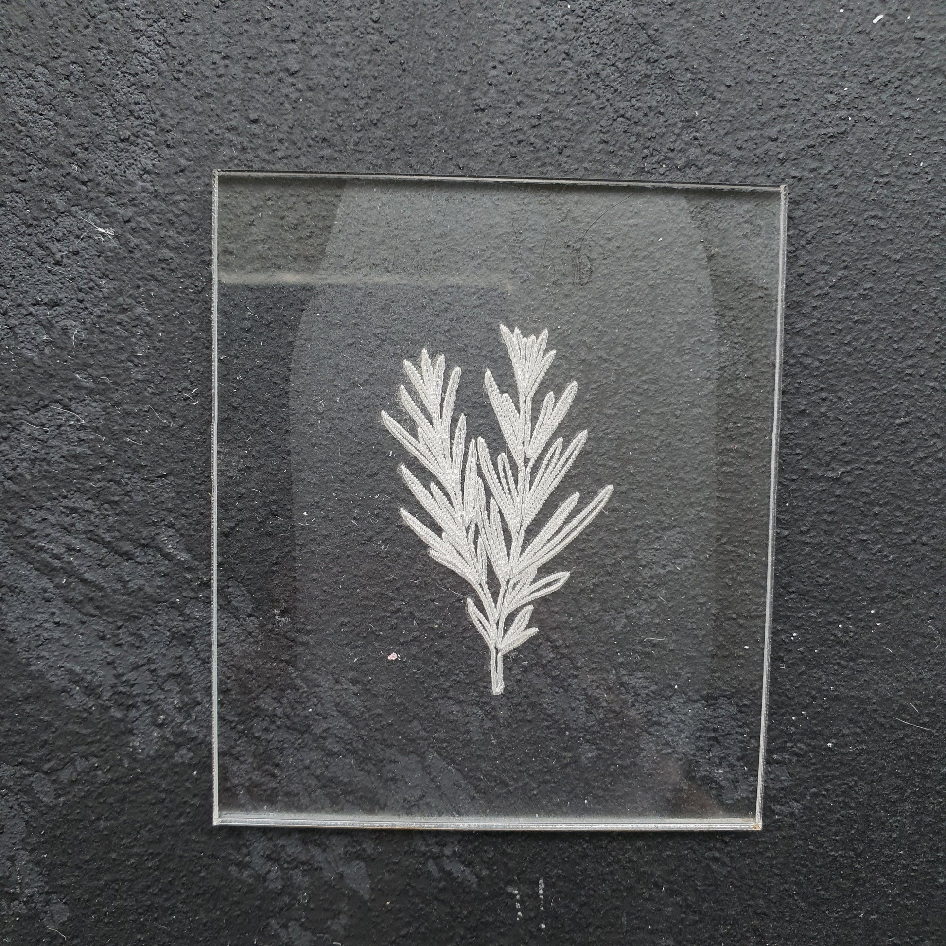 Embossing stamp for polymer clay "Rosemary" Floral texture plate Flower debossing stamp Acrylic stamps - Luxy Kraft