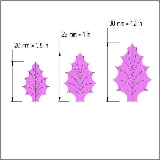 Clay cutters Polymer clay tools "Christmas Holly leaf" earrings jewelry cutters - Luxy Kraft