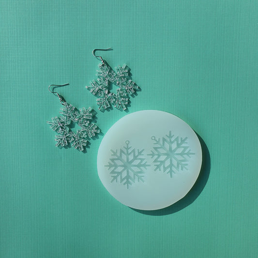 Silicone earrings mold "Snowflake" Jewelry Resin mould for resin and epoxy