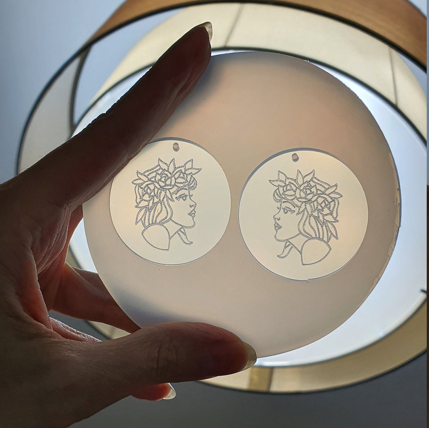 Silicone earrings mold "Woman face" mould for resin and epoxy - Luxy Kraft