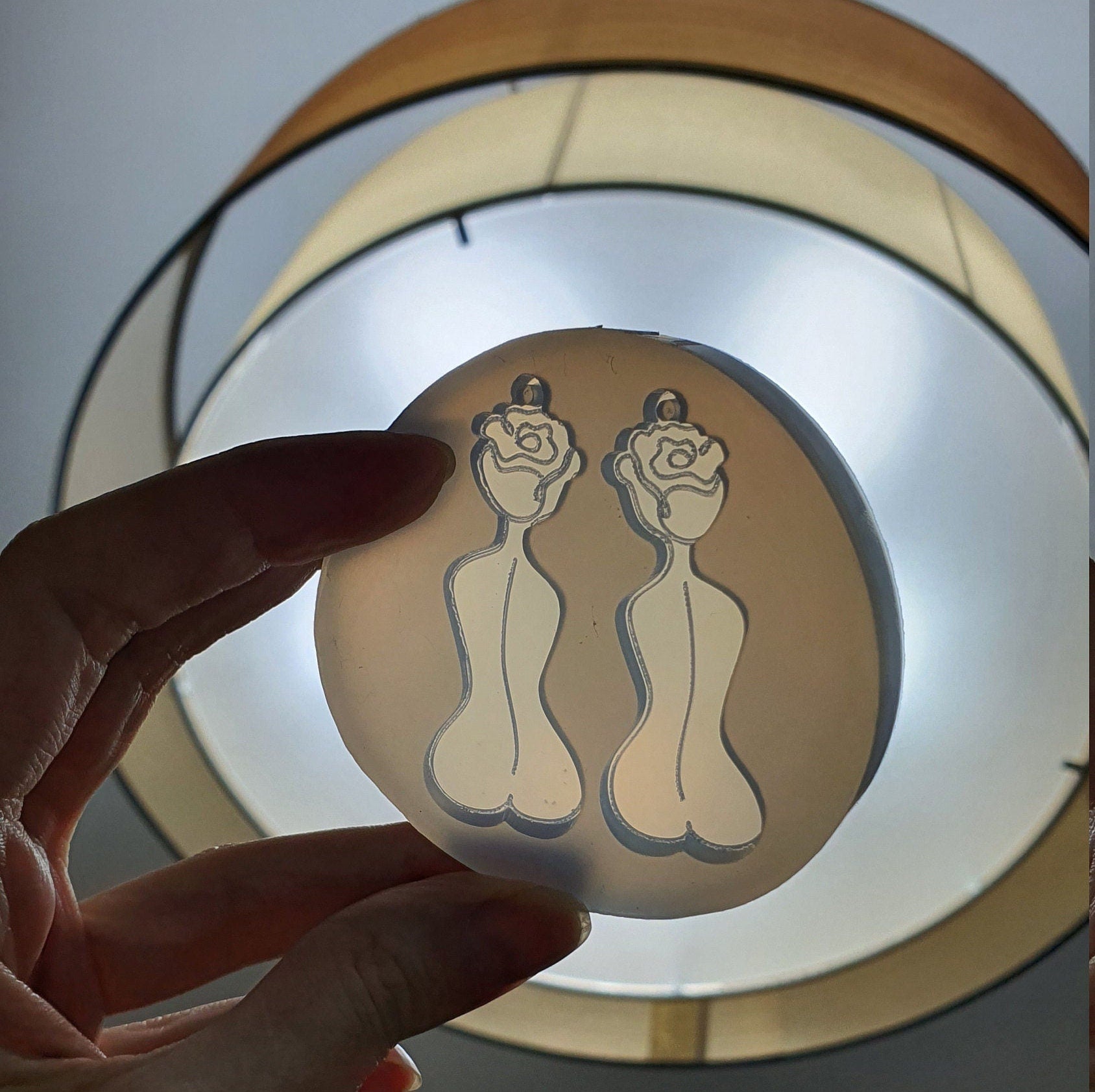 Silicone earrings mold "Naked woman rose body" mould for resin and epoxy - Luxy Kraft