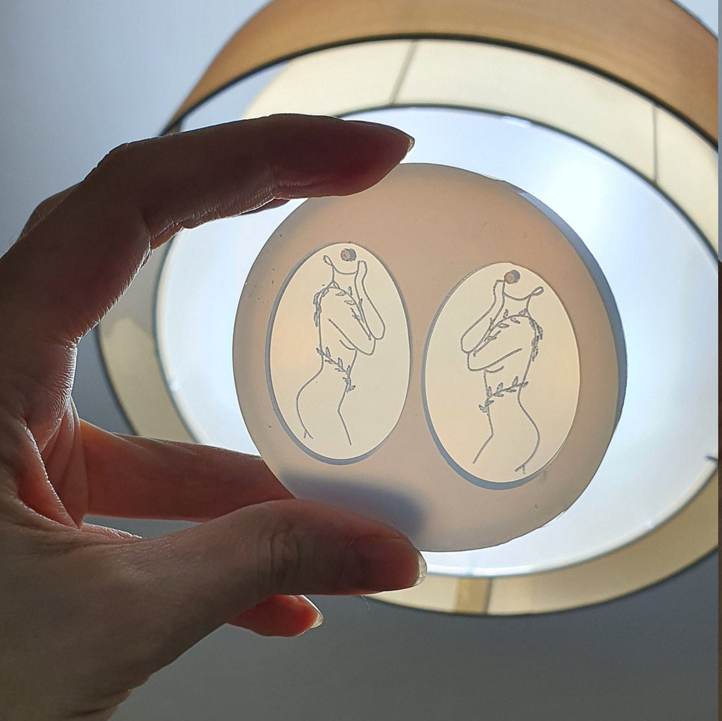 Silicone earrings mold "Woman body" mould for resin and epoxy - Luxy Kraft