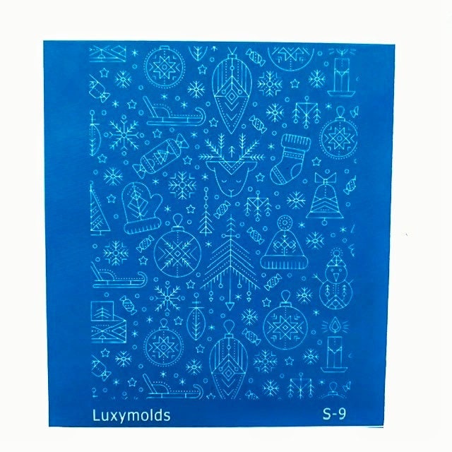 Silk screen stencil for polymer clay Christmas "Luxymolds" S-9 - Luxy Kraft