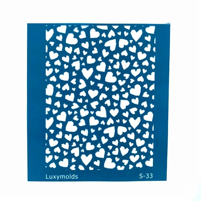 Silk screen stencil for polymer clay "Valentine's day" Luxymolds S-33 - Luxy Kraft