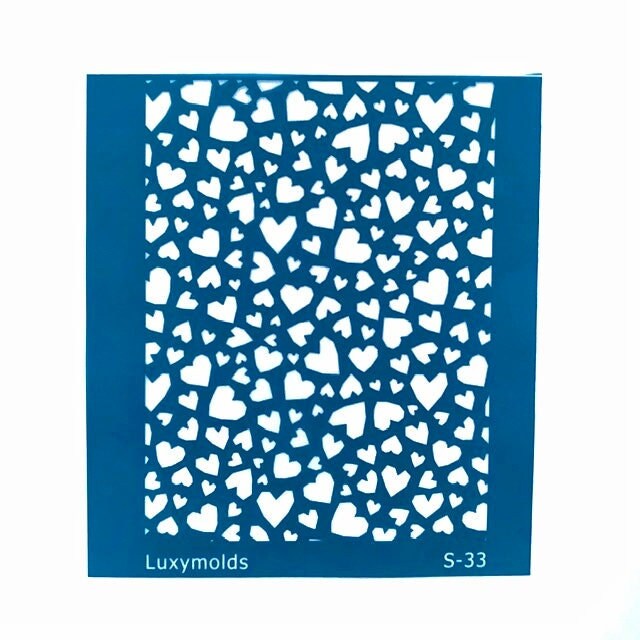 Silk screen stencil for polymer clay "Valentine's day" Luxymolds S-33