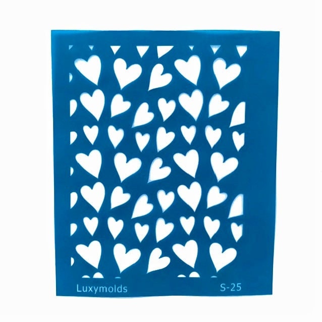 Silk screen stencil for polymer clay "Valentine's day" Luxymolds S-25 - Luxy Kraft