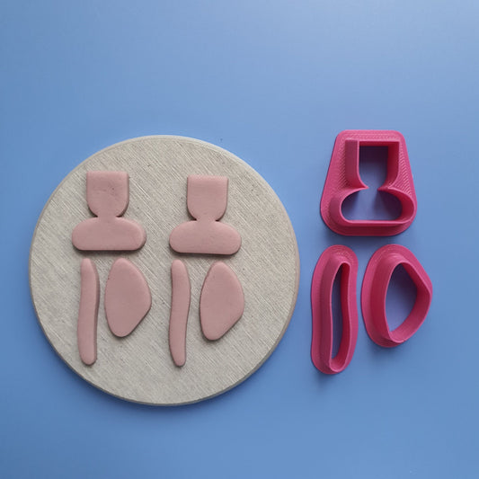 3 pcs set Polymer clay cutter 3D print cutters Jewelry Earrings abstract shape cutter