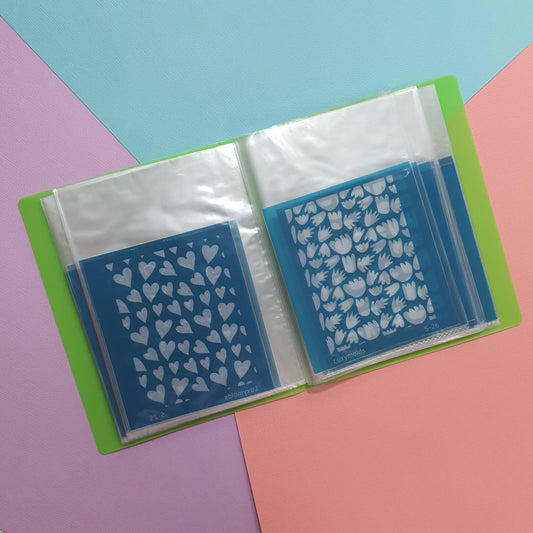 Set of 48 pcs Silk screen stencil with folder book for polymer clay "Luxymolds"