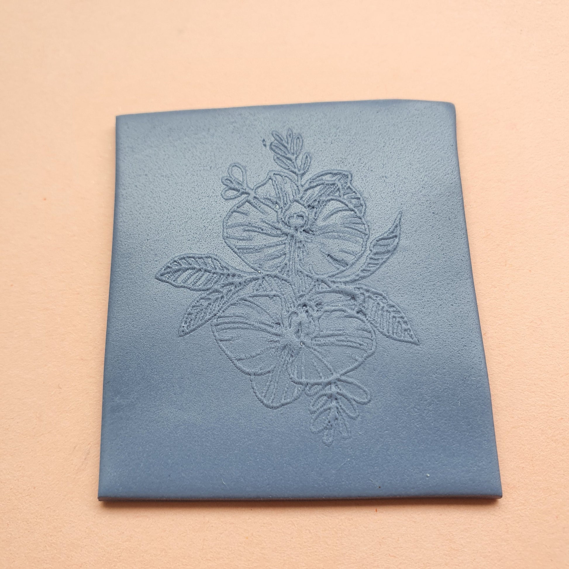 Embossing stamp for polymer clay "Orchid" Floral texture plate Flower debossing stamp Acrylic stamps - Luxy Kraft