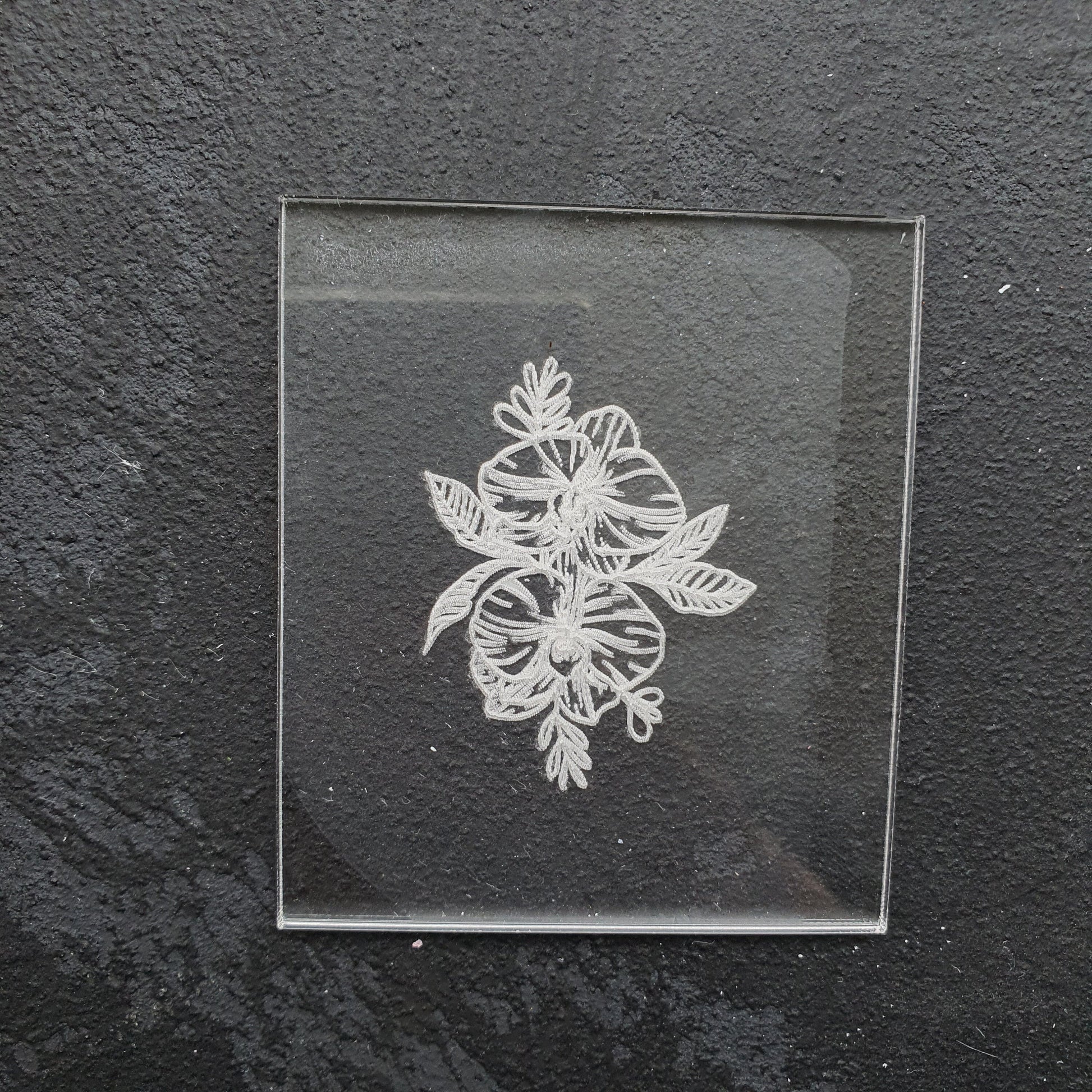 Embossing stamp for polymer clay "Orchid" Floral texture plate Flower debossing stamp Acrylic stamps - Luxy Kraft