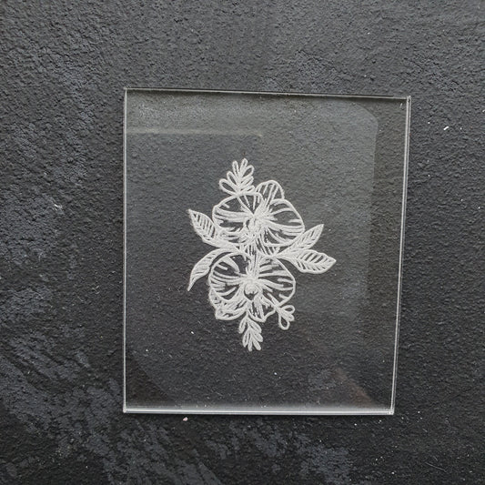 Embossing stamp for polymer clay "Orchid" Floral texture plate Flower debossing stamp Acrylic stamps - Luxy Kraft