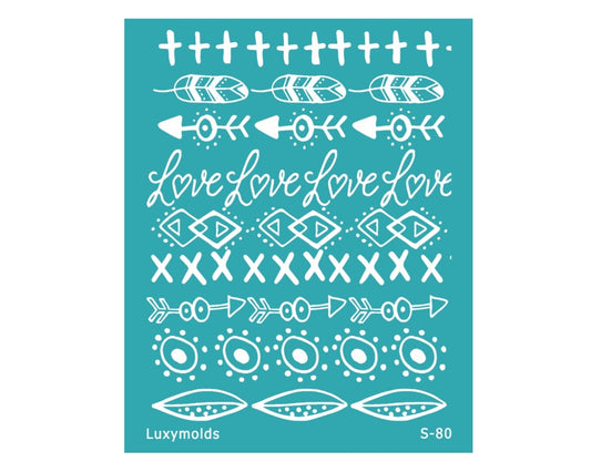 Silk screen stencil for polymer clay "Luxymolds" S-80
