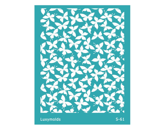 Silk screen stencil for polymer clay "Luxymolds" S-61"Butterfly"