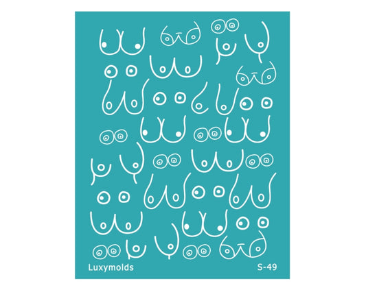 Silk screen stencil for polymer clay "Luxymolds" S-49 "Female breast"