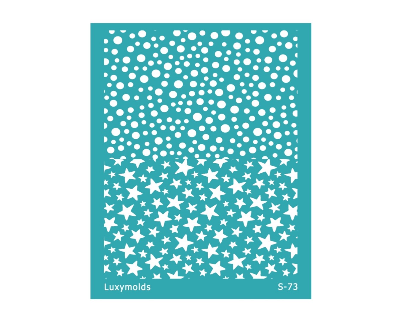 Silk screen stencil for polymer clay "Luxymolds" S-73 "Polka, Stars"