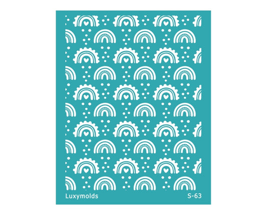 Silk screen stencil for polymer clay "Luxymolds" S-63 "Rainbow"