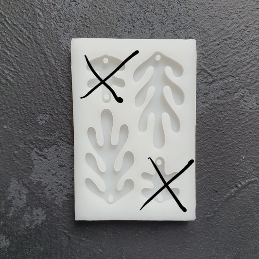 Custom Coral Silicone earring mold Jewelry Resin mould for resin and epoxy