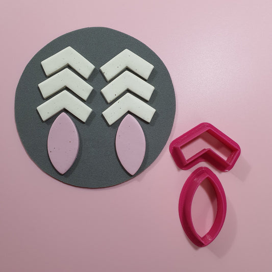 2 pcs set Clay cutters Jewelry Earrings Geometry shape cutter