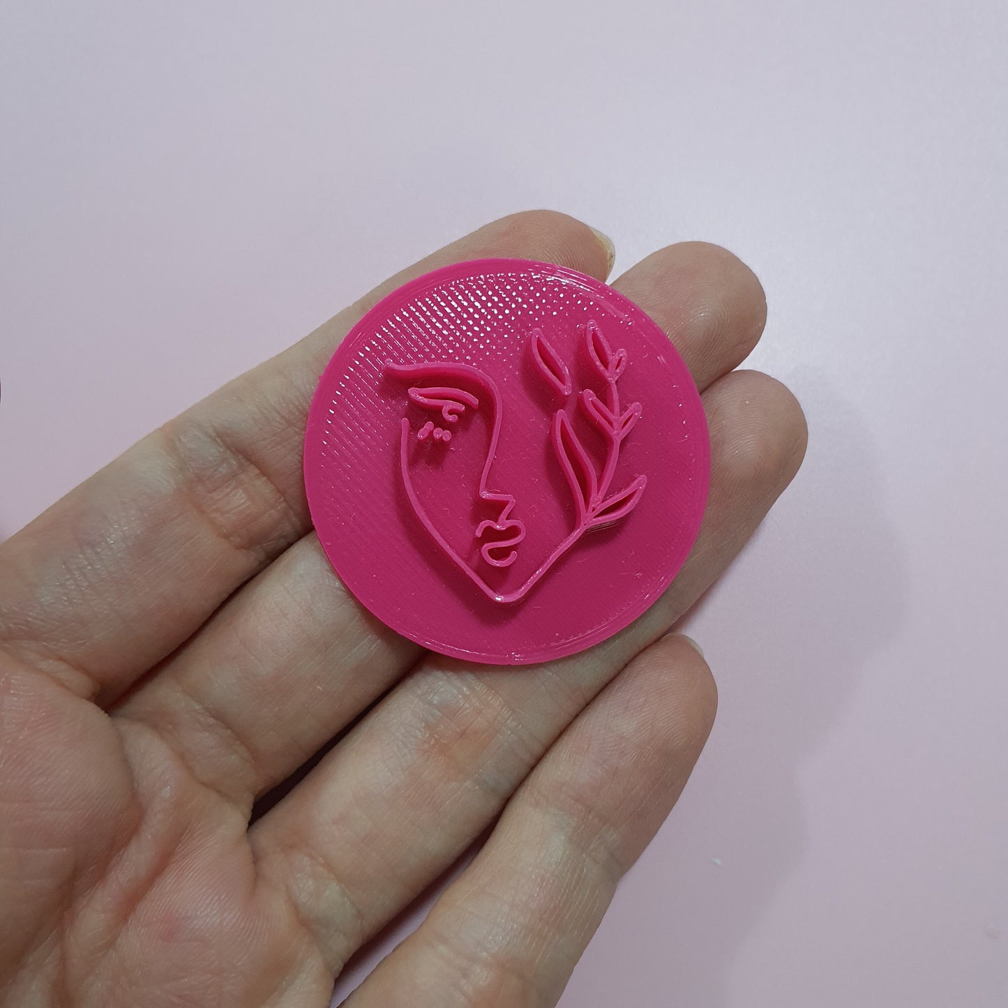 Polymer clay 3D "Woman Plants" stamp embossing