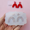 Valentine's day Silicone earrings mold "Heart rainbow" mould for resin and epoxy