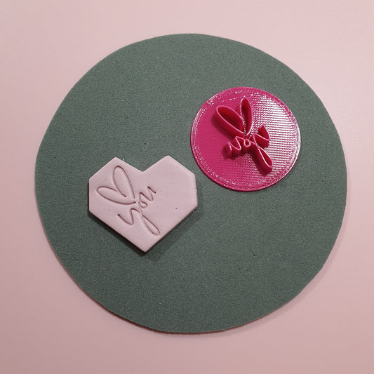 Valentine's day Polymer clay stamp embossing "Love you"