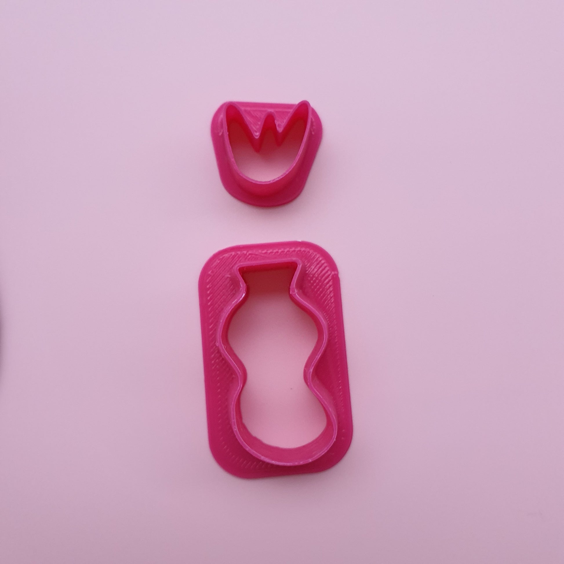 2 pcs set Clay cutters Jewelry Earrings Vase flower shape cutter