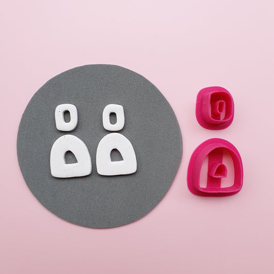 2 pcs set Clay cutters Jewelry Earrings Flower shape cutter
