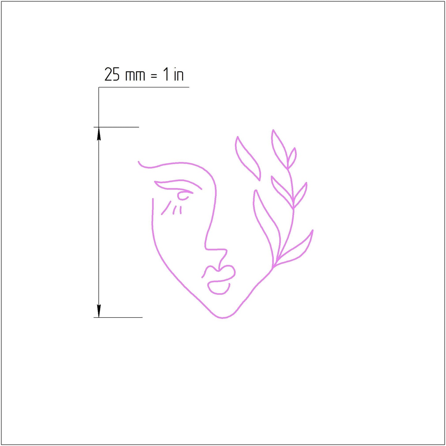 Polymer clay 3D "Woman Plants" stamp embossing