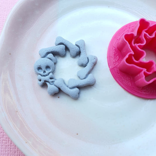 Scull wreath Halloween Polymer clay cutter 3D print cutters Jewelry Earrings shape plastic cutter