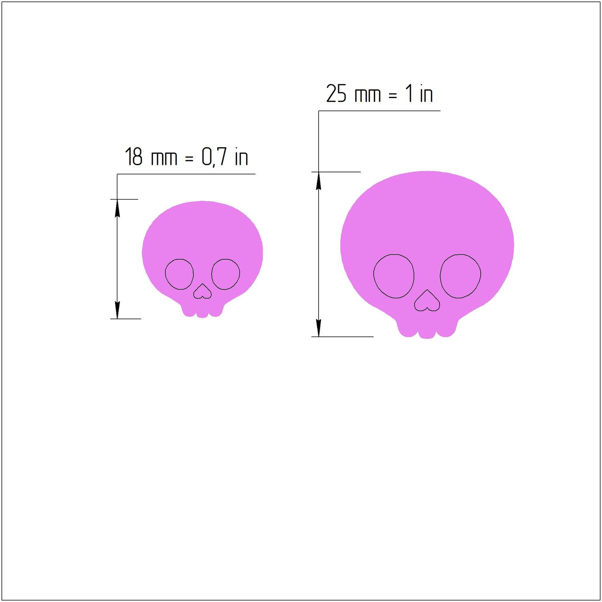 Scull Halloween Polymer clay cutter 3D print cutters Jewelry Earrings shape plastic cutter
