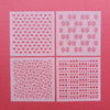Set 4 pcs Polymer clay stencil Texture sheet shapes stamp mat