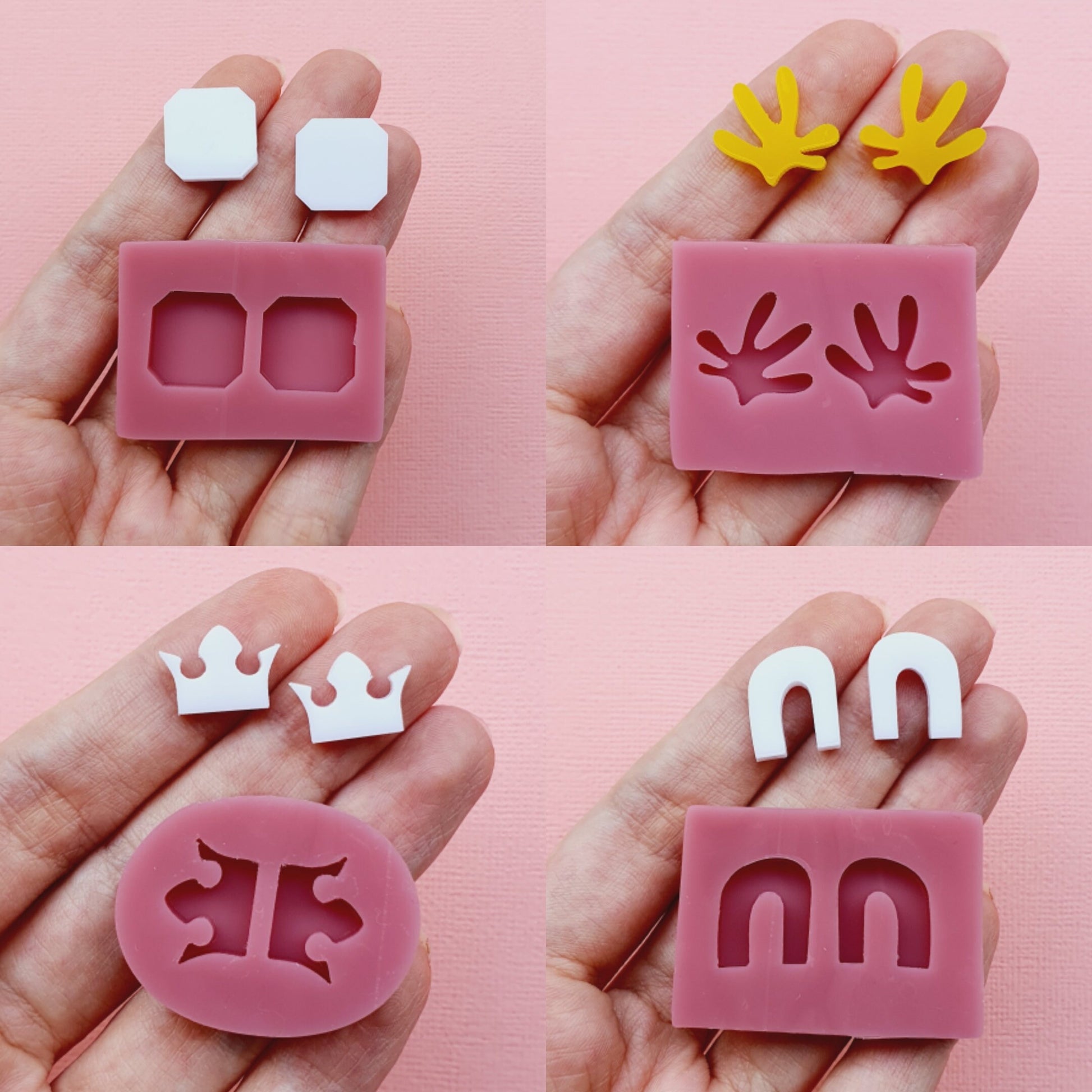Silicone stud earrings mold Jewelry Resin mould for resin and epoxy