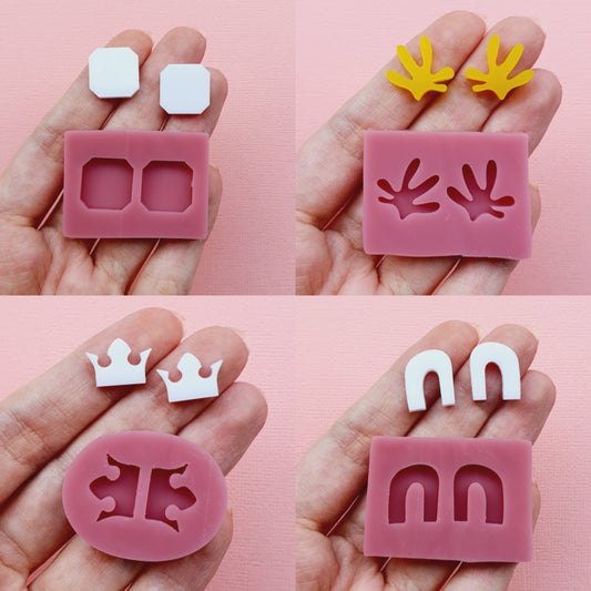 Silicone stud earrings mold Jewelry Resin mould for resin and epoxy