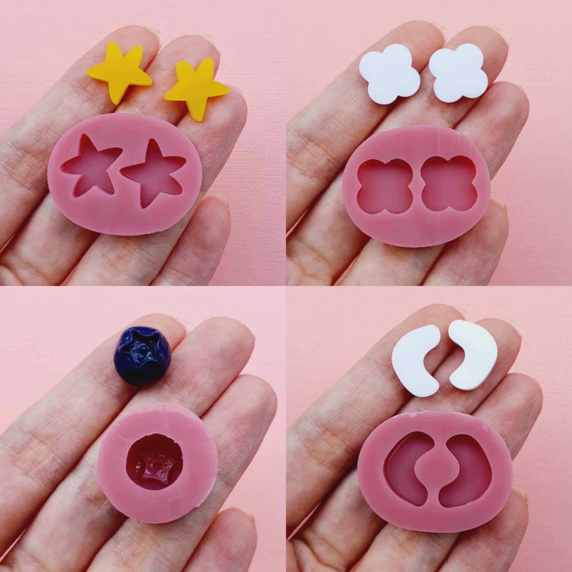 Silicone stud earrings mold Jewelry Resin mould for resin and epoxy