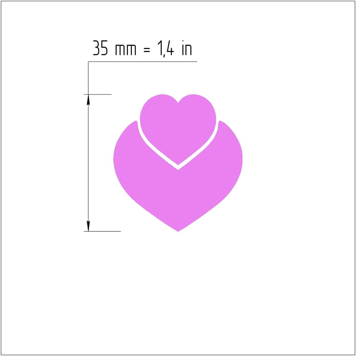 2 pcs set Clay cutters Jewelry Earrings Heart shape cutter