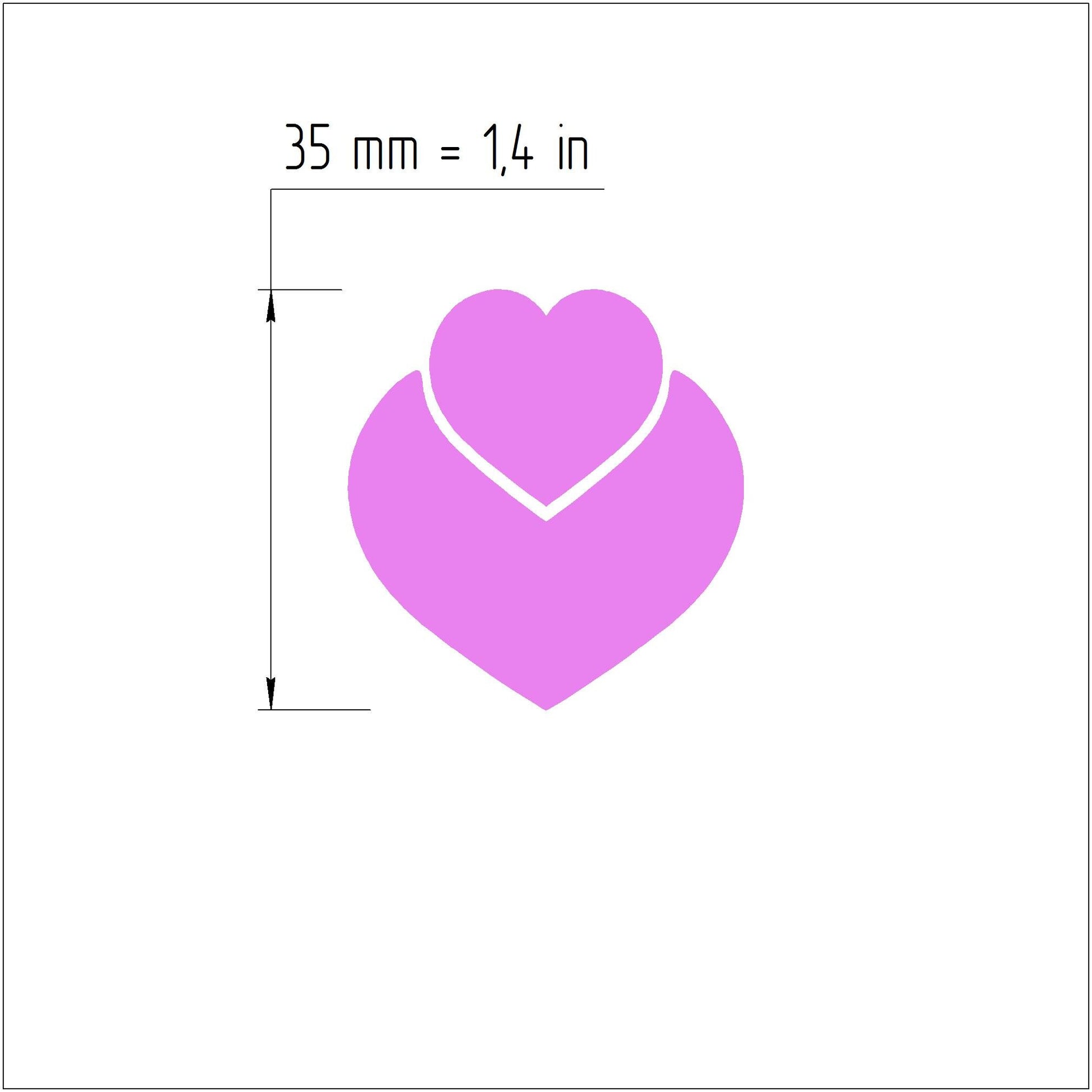2 pcs set Clay cutters Jewelry Earrings Heart shape cutter