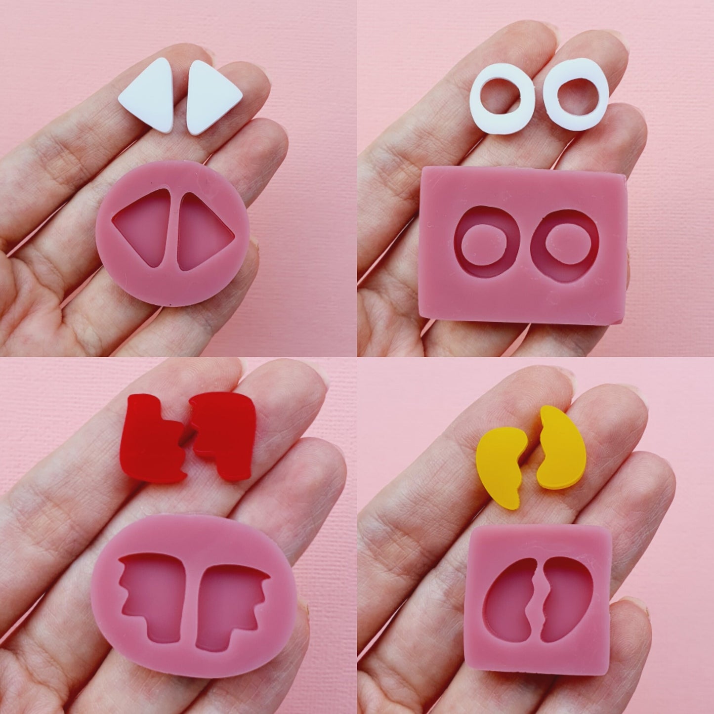 Silicone stud earrings mold Jewelry Resin mould for resin and epoxy