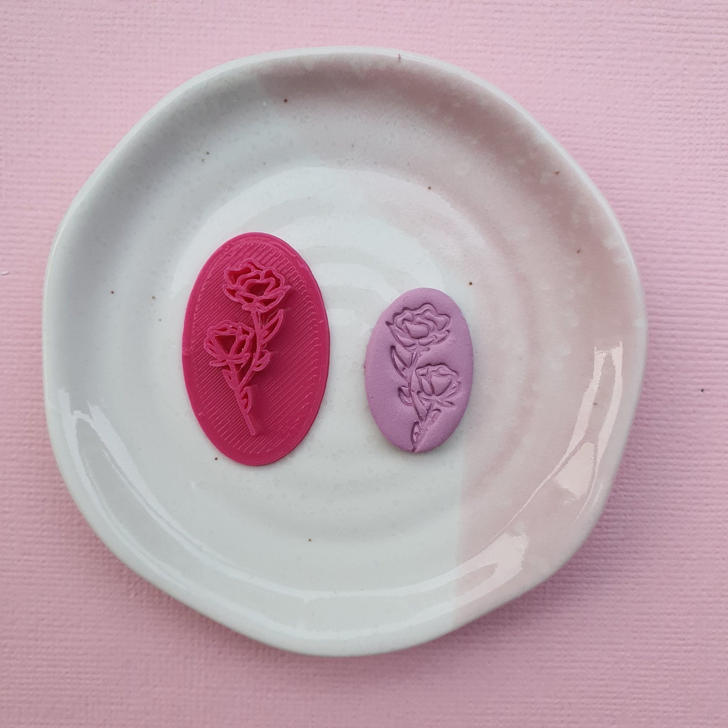 Polymer clay stamp "Flower" 3D printed embossing