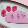 3 pcs set Polymer clay stamps "Flowers" 3D printed embossing