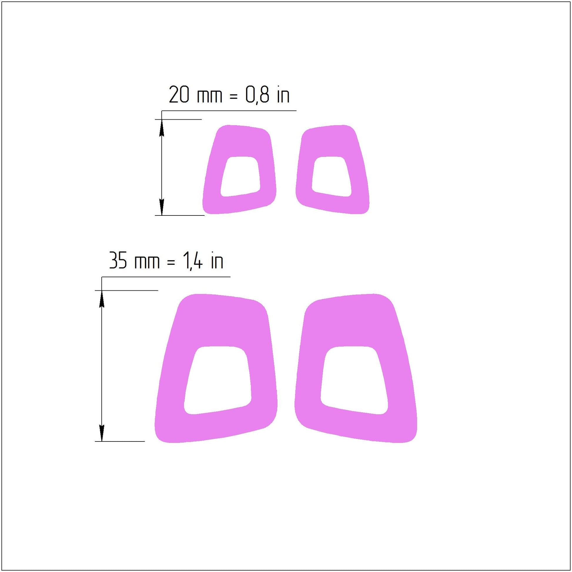 2 pcs set Earrings Polymer clay 3D cutters Jewelry shape cutter