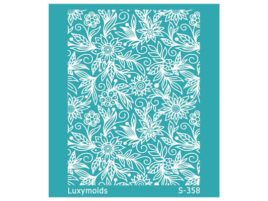 Silk screen stencil for polymer clay "Luxymolds" Sunflower pattern S-358